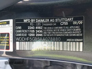 2010 Mercedes-Benz E 350 Luxury with VIN WDDHF5GB5AA078880, listed as a IAAI auction lot 42590907 with 210,275 mi miles and . Bid and sale history available at DreamBid. Image 9.