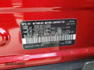 2020 Mitsubishi Eclipse Cross SE с VIN JA4AS5AA5LZ001190, выставлен на аукционе Copart как лот 73293224 с пробегом 34 796 миль миль и На запчасти • Non repairable. История ставок и продаж доступна на DreamBid. Изображение 14.
