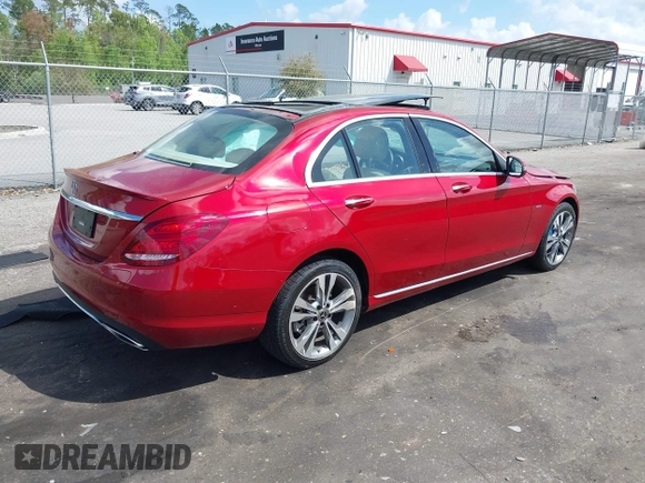 2017 Mercedes-Benz C 350e with VIN 55SWF4HB7HU226179, listed as a IAAI auction lot 41910998 with 95,351 mi miles and . Bid and sale history available at DreamBid. Image 4.