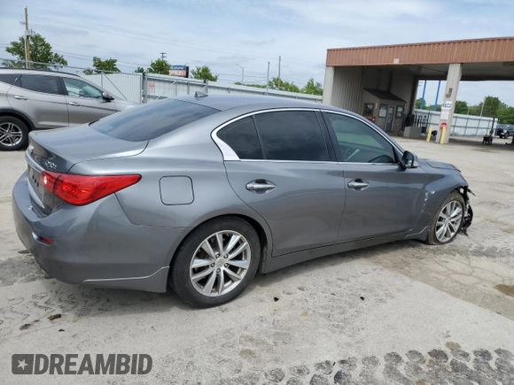 2015 Infiniti Q50 with VIN JN1BV7AP7FM355170, listed as a Copart auction lot 57448855 with 207,871 mi miles and Salvage title. Bid and sale history available at DreamBid. Image 3.