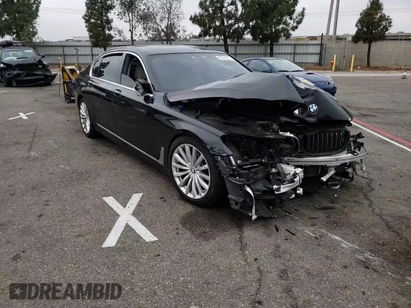 2018 BMW 7 Series 740i with VIN WBA7E2C56JG741911, listed as a Copart auction lot 63716373 with 45,059 mi miles. Bid and sale history available at carsss.com. Image 10.