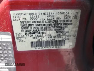 2012 Nissan Sentra S with VIN 3N1AB6AP2CL673833, listed as a Copart auction lot 59723315 with 127,073 mi miles and Salvage title. Bid and sale history available at DreamBid. Image 12.