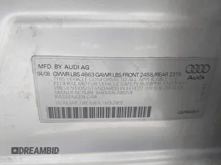 2008 Audi A4 2.0T с VIN WAUAF78E68A169289, выставлен на аукционе IAAI как лот 42259575 с пробегом 131 793 миль миль и . История ставок и продаж доступна на DreamBid. Изображение 9.