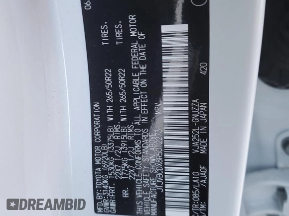 2024 Lexus GX 550 Luxury z VIN JTJVBCDX8R5012273, wystawiony jako Copart lot #81360034 z przebiegiem 4 883 mil mil oraz Szkoda całkowita • Salvage title. Historia ofert i sprzedaży dostępna na DreamBid. Obrazek 14.