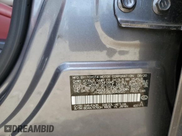 2020 Lexus IS 300 F Sport with VIN JTHG81F25L5043020, listed as a Copart auction lot 56381725 with 22,184 mi miles and Salvage title. Bid and sale history available at DreamBid. Image 12.