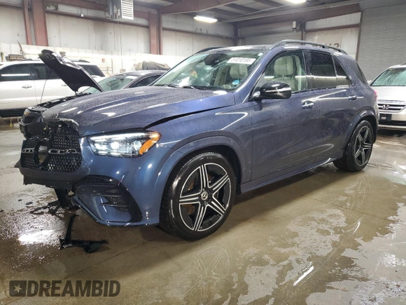 2024 Mercedes-Benz GLE 450 z VIN 4JGFB5KB1RB177783, wystawiony jako Copart lot #51010185 z przebiegiem 13 100 mil mil oraz Szkoda całkowita • Salvage title. Historia ofert i sprzedaży dostępna na DreamBid. Obrazek 1.