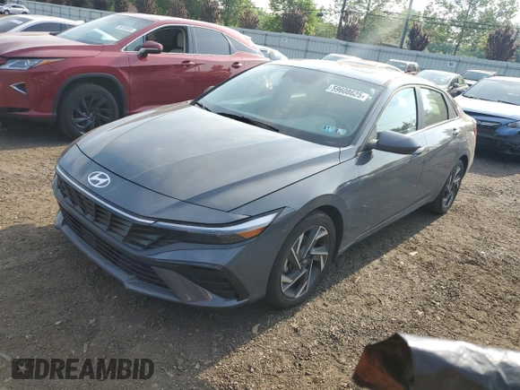 2024 Hyundai Elantra SEL with VIN KMHLS4DG7RU748901, listed as a Copart auction lot 59608625 with 21,072 mi miles and Salvage title. Bid and sale history available at DreamBid. Image 1.