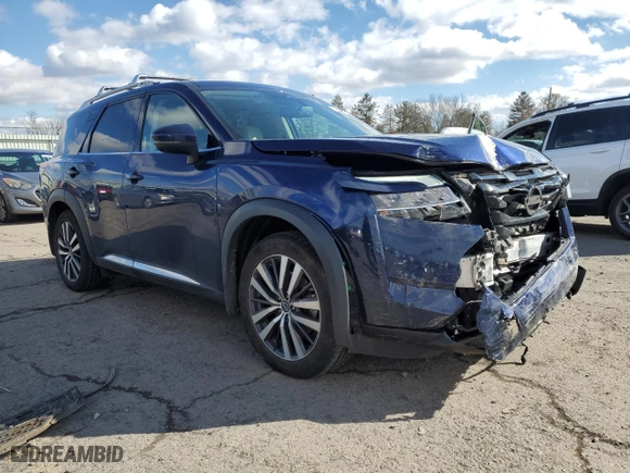 2022 Nissan Pathfinder Platinum with VIN 5N1DR3DK2NC219080, listed as a Copart auction lot 45295135 with 47,830 mi miles and Salvage Title. Bid and sale history available at carsss.com. Image 4.