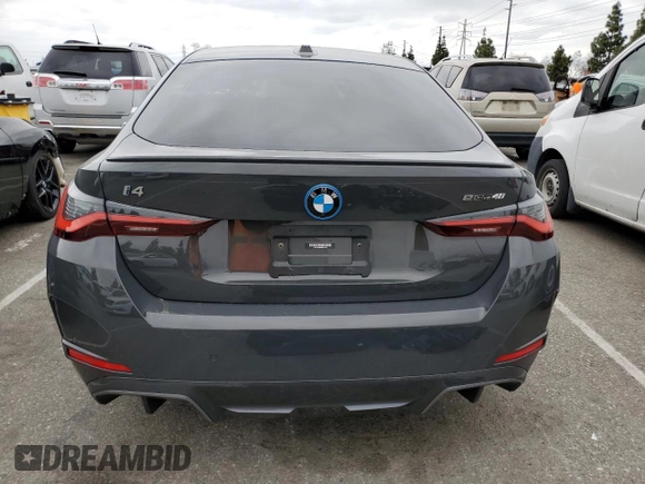 2022 BMW i4 eDrive40 with VIN WBY73AW08NFN23143, listed as a Copart auction lot 51759603 with 7,680 mi miles. Bid and sale history available at carsss.com. Image 6.