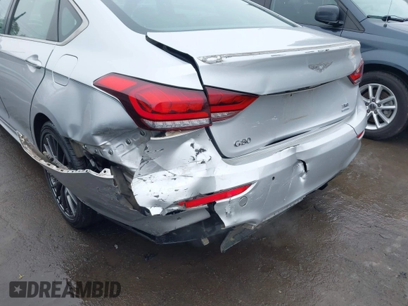 2019 Genesis G80 3.8L with VIN KMTFN4JE5KU327178, listed as a IAAI auction lot 41577373 with 57,032 mi miles. Bid and sale history available at carsss.com. Image 6.