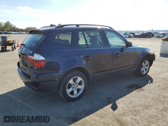 2007 BMW X3 3.0si with VIN WBXPC93417WF06801, listed as a Copart auction lot 50494215 with 160,283 mi miles and Salvage Title. Bid and sale history available at carsss.com. Image 3.