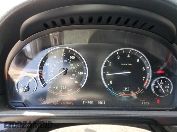 2016 BMW 5 Series 535i with VIN WBA5B1C52GG552692, listed as a Copart auction lot 64121225 with 114,708 mi miles and Salvage title. Bid and sale history available at DreamBid. Image 9.