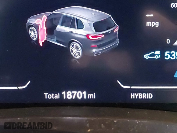 2022 BMW X5 xDrive45e with VIN 5UXTA6C05N9L41274, listed as a IAAI auction lot 42247190 with 18,701 mi miles and . Bid and sale history available at DreamBid. Image 16.