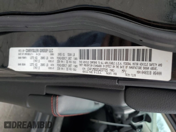 2014 Jeep Cherokee Trailhawk z VIN 1C4PJMBS2EW237725, wystawiony jako Copart lot #62666745 z przebiegiem 130 709 mil mil oraz Szkoda całkowita • Salvage title. Historia ofert i sprzedaży dostępna na DreamBid. Obrazek 14.
