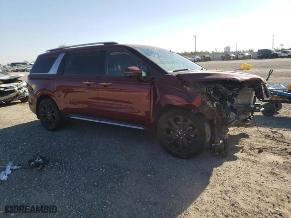 2023 Kia Carnival SX Prestige with VIN KNDNE5H33P6270317, listed as a Copart auction lot 82234494 with 21,884 mi miles and Salvage Title. Bid and sale history available at carsss.com. Image 4.