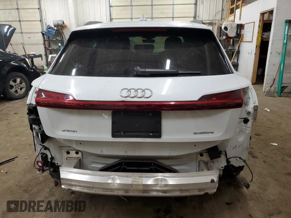 2021 Audi e-tron Premium with VIN WA1AAAGE4MB012617, listed as a Copart auction lot 42324445 with 42,766 mi miles and Salvage Title. Bid and sale history available at DreamBid. Image 6.