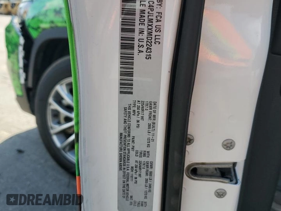 2021 Jeep Cherokee Latitude Lux with VIN 1C4PJLMXXMD224315, listed as a Copart auction lot 55253205 with 90,516 mi miles and Salvage title. Bid and sale history available at DreamBid. Image 13.