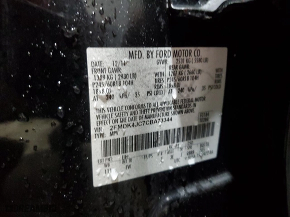 2012 Ford Edge SEL with VIN 2FMDK4JC7CBA73344, listed as a Copart auction lot 49682065 with 92,529 mi miles and Salvage Title. Bid and sale history available at carsss.com. Image 13.