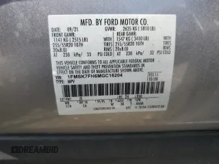 2021 Ford Explorer Limited с VIN 1FMSK7FH6MGC18204, выставлен на аукционе Copart как лот 61758085 с пробегом 54 693 миль миль и Списание • Salvage title. История ставок и продаж доступна на DreamBid. Изображение 14.