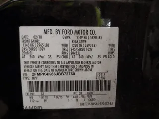 2018 Ford Edge Titanium with VIN 2FMPK4K86JBB72760, listed as a IAAI auction lot 41155594 with 83,338 mi miles. Bid and sale history available at carsss.com. Image 9.