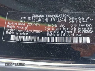 2020 Subaru BRZ Limited с VIN JF1ZCAC14L9700344, выставлен на аукционе IAAI как лот 42250464 с пробегом 37 096 миль миль и . История ставок и продаж доступна на DreamBid. Изображение 9.