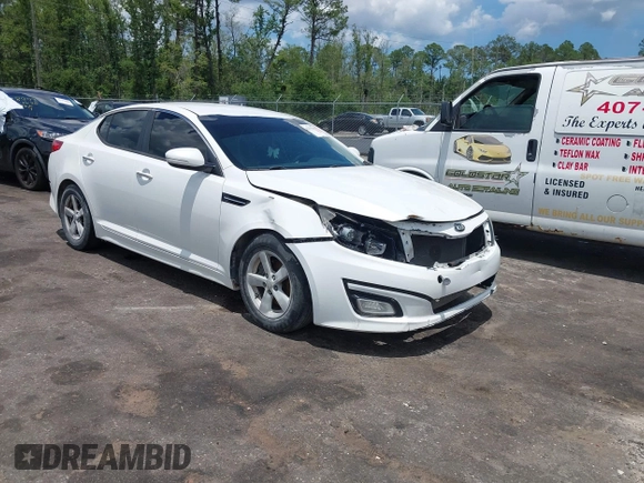 2015 Kia Optima LX with VIN KNAGM4A76F5639319, listed as a IAAI auction lot 42552130 with 207,006 mi miles and . Bid and sale history available at DreamBid. Image 1.