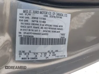 1999 Ford Crown Victoria LX с VIN 2FAFP74W8XX160853, выставлен на аукционе IAAI как лот 41987108 с пробегом 100 582 миль миль и . История ставок и продаж доступна на DreamBid. Изображение 9.