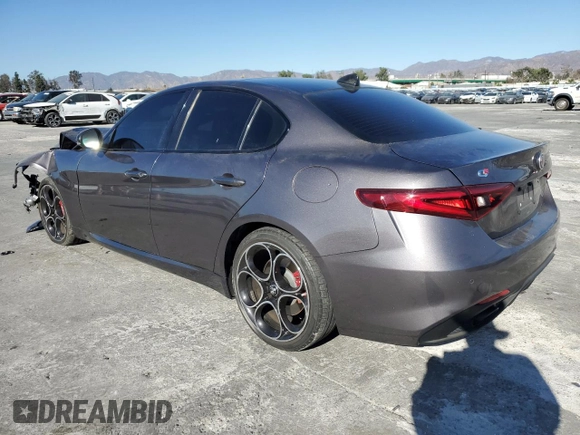 2022 Alfa Romeo Giulia Veloce with VIN ZARFAMBN7N7653310, listed as a Copart auction lot 88539535 with 17,289 mi miles and Salvage Title. Bid and sale history available at carsss.com. Image 2.