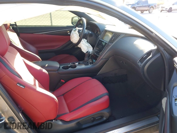 2022 Infiniti Q60 Red Sport 400 with VIN JN1FV7LL2NM680688, listed as a IAAI auction lot 41263397 with 14,001 mi miles and . Bid and sale history available at DreamBid. Image 5.