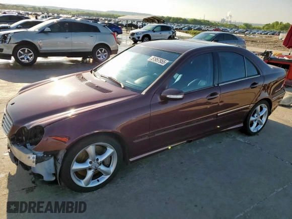 2006 Mercedes-Benz C 230 Sport with VIN WDBRF52H26F822471, listed as a Copart auction lot 51957955 with 146,176 mi miles and Salvage Title. Bid and sale history available at carsss.com. Image 1.