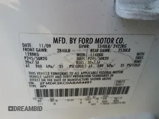 2010 Ford Edge Limited with VIN 2FMDK3KC0ABA64491, listed as a Copart auction lot 50822825 with 159,415 mi miles and Clean Title. Bid and sale history available at carsss.com. Image 13.