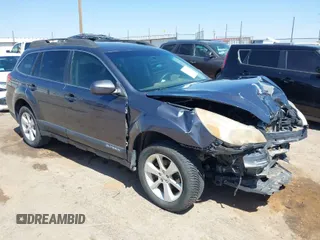 2014 Subaru Outback Premium with VIN 4S4BRCCC6E3233680, listed as a IAAI auction lot 41828411 with 129,796 mi miles and . Bid and sale history available at DreamBid. Image 1.
