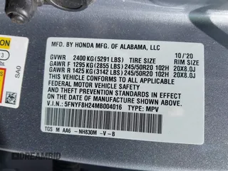 2021 Honda Passport Sport with VIN 5FNYF8H24MB004016, listed as a IAAI auction lot 41696379 with 85,373 mi miles and . Bid and sale history available at DreamBid. Image 9.
