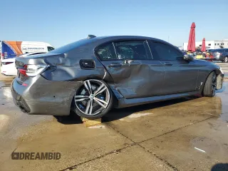2019 BMW 7 Series 750i with VIN WBA7F0C59KGM25051, listed as a Copart auction lot 87285534 with Not Provided miles and Salvage Title. Bid and sale history available at DreamBid. Image 3.