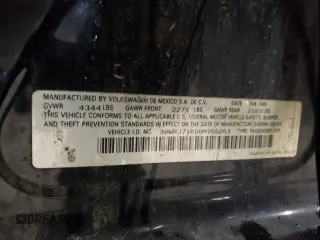 2008 Volkswagen Jetta Wolfsburg Edition с VIN 3VWRJ71K08M155263, выставлен на аукционе Copart как лот 37311584 с пробегом Не указан миль и Списание • Salvage title. История ставок и продаж доступна на DreamBid. Изображение 12.