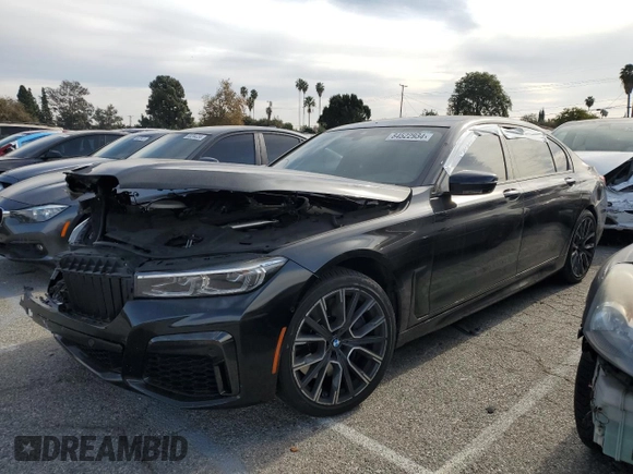 2021 BMW 7 Series 740i with VIN WBA7T2C01MCF51202, listed as a Copart auction lot 84522934 with Not provided miles and Salvage title. Bid and sale history available at DreamBid. Image 1.