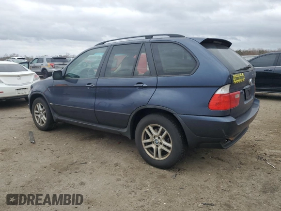 2005 BMW X5 3.0i with VIN 5UXFA13525LY06673, listed as a Copart auction lot 47687345 with 197,052 mi miles and Clean Title. Bid and sale history available at carsss.com. Image 2.