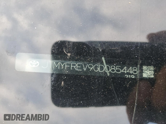 2016 Toyota RAV4 Limited with VIN JTMYFREV9GD085448, listed as a Copart auction lot 57085285 with Not provided miles and Salvage title. Bid and sale history available at DreamBid. Image 14.