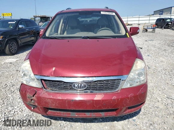 2011 Kia Sedona LX with VIN KNDMG4C77B6388700, listed as a Copart auction lot 71572634 with 169,016 mi miles and Salvage Title. Bid and sale history available at carsss.com. Image 5.