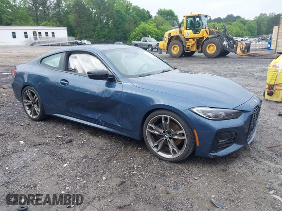 2021 BMW 4 Series 430i with VIN WBA53AP0XMCF92827, listed as a IAAI auction lot 42104148 with 53,535 mi miles and . Bid and sale history available at DreamBid. Image 1.