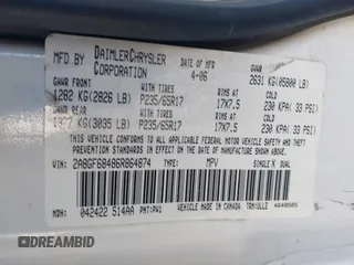 2006 Chrysler Pacifica Touring с VIN 2A8GF68486R864874, выставлен на аукционе IAAI как лот 40412115 с пробегом 125 949 миль миль и . История ставок и продаж доступна на DreamBid. Изображение 9.