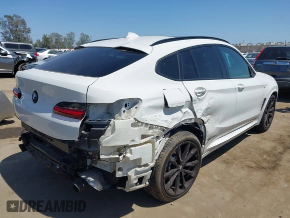 2021 BMW X4 xDrive30i with VIN 5UX2V1C07M9F78742, listed as a IAAI auction lot 42529383 with 40,786 mi miles and . Bid and sale history available at DreamBid. Image 4.