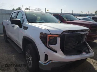2022 GMC Sierra 1500 with VIN 1GTUUAEDXNZ561395, listed as a Copart auction lot 43474525 with 52,998 mi miles and Salvage Title. Bid and sale history available at DreamBid. Image 4.