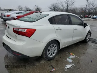 2013 Kia Rio LX with VIN KNADM4A39D6291068, listed as a Copart auction lot 43377785 with 95,279 mi miles and Salvage Title. Bid and sale history available at carsss.com. Image 3.