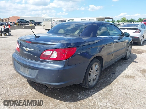2008 Chrysler Sebring Limited with VIN 1C3LC65M88N639250, listed as a IAAI auction lot 42435275 with 98,163 mi miles and . Bid and sale history available at DreamBid. Image 4.