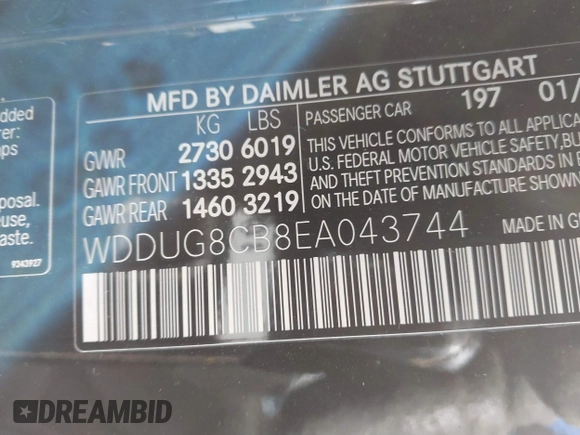 2014 Mercedes-Benz S-Class S 550 with VIN WDDUG8CB8EA043744, listed as a IAAI auction lot 41247182 with 97,163 mi miles. Bid and sale history available at carsss.com. Image 9.