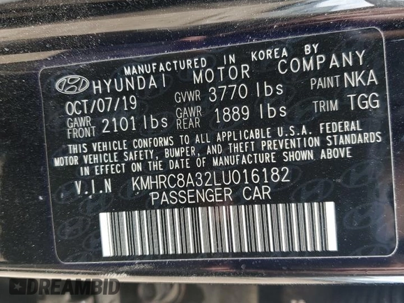 2020 Hyundai Venue SEL with VIN KMHRC8A32LU016182, listed as a Copart auction lot 52560335 with 23,061 mi miles and Salvage Title. Bid and sale history available at carsss.com. Image 13.