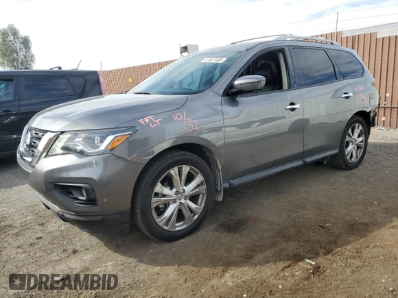 2018 Nissan Pathfinder SL with VIN 5N1DR2MN5JC670650, listed as a Copart auction lot 47557455 with 49,517 mi miles and Salvage Title. Bid and sale history available at carsss.com. Image 1.