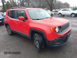 2015 Jeep Renegade Latitude with VIN ZACCJBBHXFPB81006, listed as a IAAI auction lot 41819915 with 74,000 mi miles. Bid and sale history available at carsss.com. Image 1.