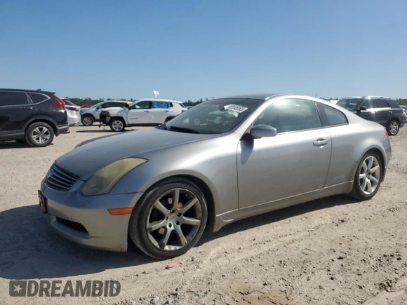 2004 Infiniti G35 Coupe w/Leather with VIN JNKCV54E74M819442, listed as a Copart auction lot 50346995 with 198,586 mi miles and Salvage Title. Bid and sale history available at carsss.com. Image 1.